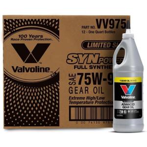 imageValvoline Flexfill SAE 75W90 Full Synthetic Gear Oil 1 QT Case of 41 QT  Case of 12
