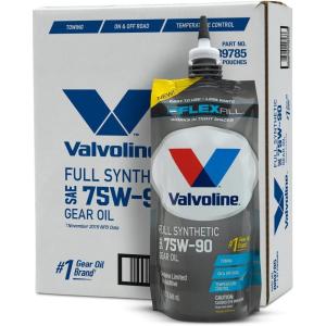 imageValvoline Flexfill SAE 75W90 Full Synthetic Gear Oil 1 QT Case of 41 QT Pouch  Case of 4